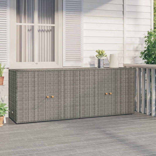 Tuinkast 198x55,5x80 cm poly rattan grijs is nu te koop bij PeponiXL, paradijselijk wonen!