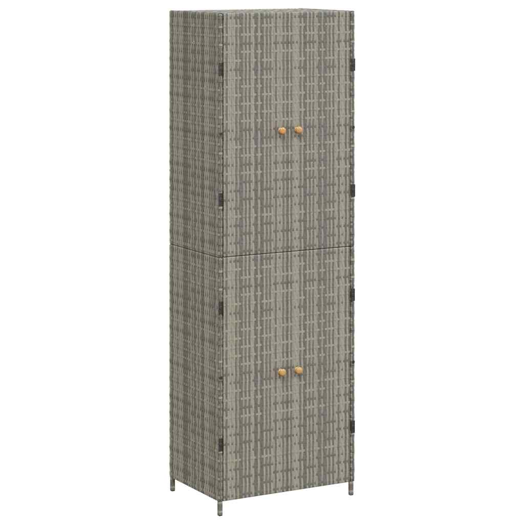Tuinkast 59x40x180 cm poly rattan grijs is nu te koop bij PeponiXL, paradijselijk wonen!