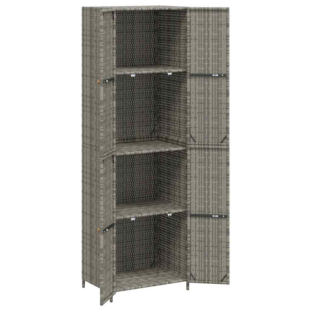 Tuinkast 59x40x180 cm poly rattan grijs is nu te koop bij PeponiXL, paradijselijk wonen!