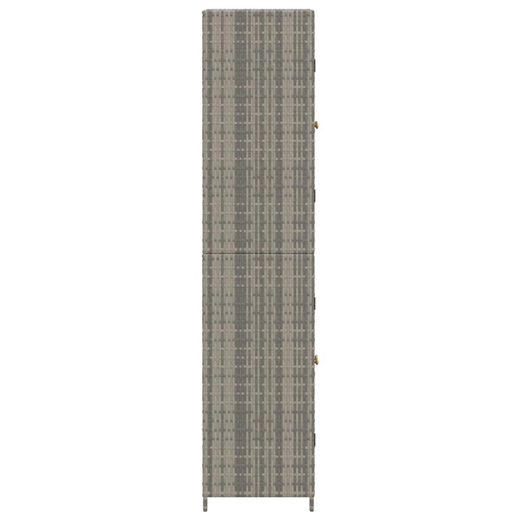 Tuinkast 59x40x180 cm poly rattan grijs is nu te koop bij PeponiXL, paradijselijk wonen!