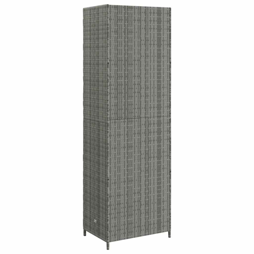 Tuinkast 59x40x180 cm poly rattan grijs is nu te koop bij PeponiXL, paradijselijk wonen!