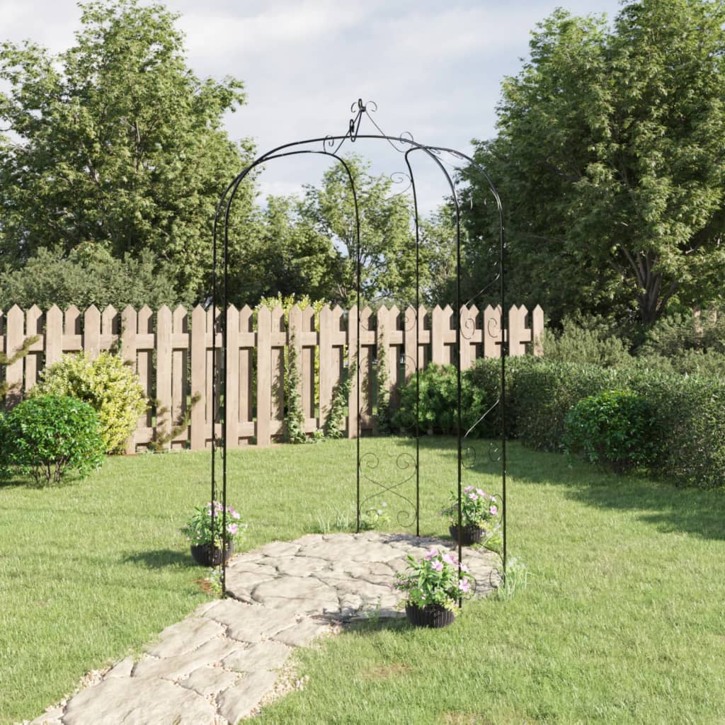 Tuinboog Ø180x255 cm staal zwart is nu te koop bij PeponiXL, paradijselijk wonen!
