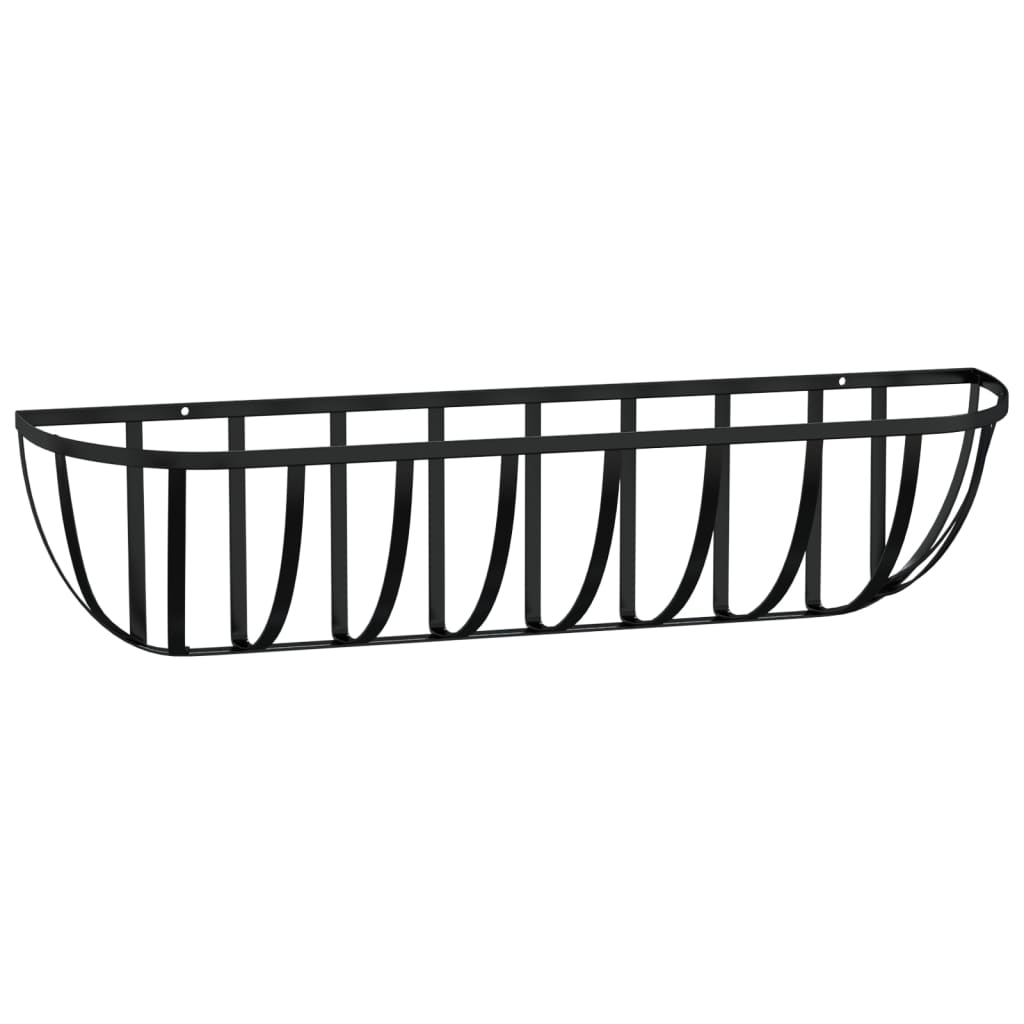 Wandbakken 2 st met kokosvezel 61x19x16 cm staal zwart is nu te koop bij PeponiXL, paradijselijk wonen!