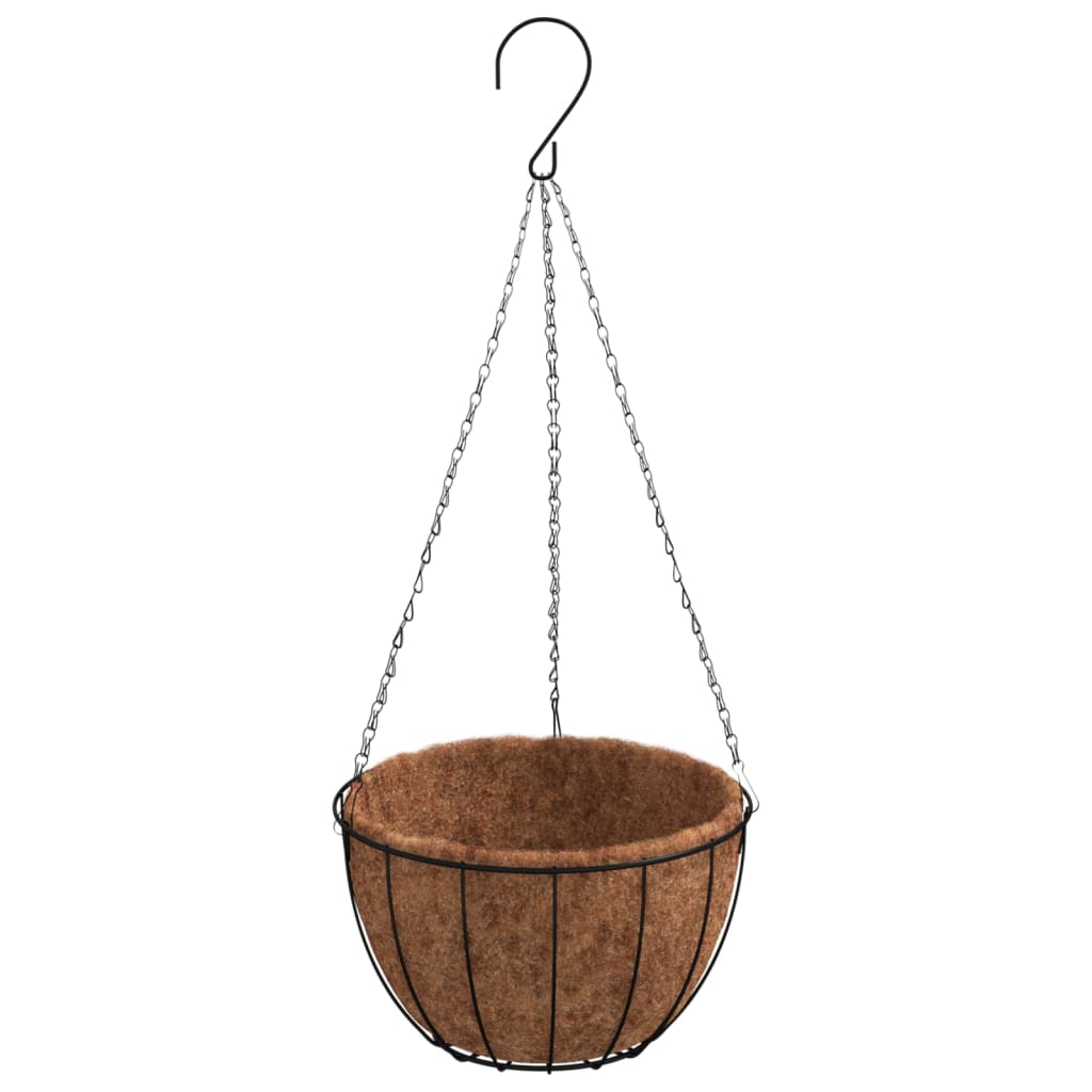 Plantenbakken hangend 4 st met kokosbak staal Ø 35x52 cm zwart is nu te koop bij PeponiXL, paradijselijk wonen!