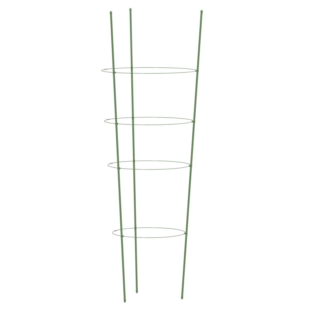 Plantensteunen 5 st met 4 ringen 90 cm staal groen is nu te koop bij PeponiXL, paradijselijk wonen!