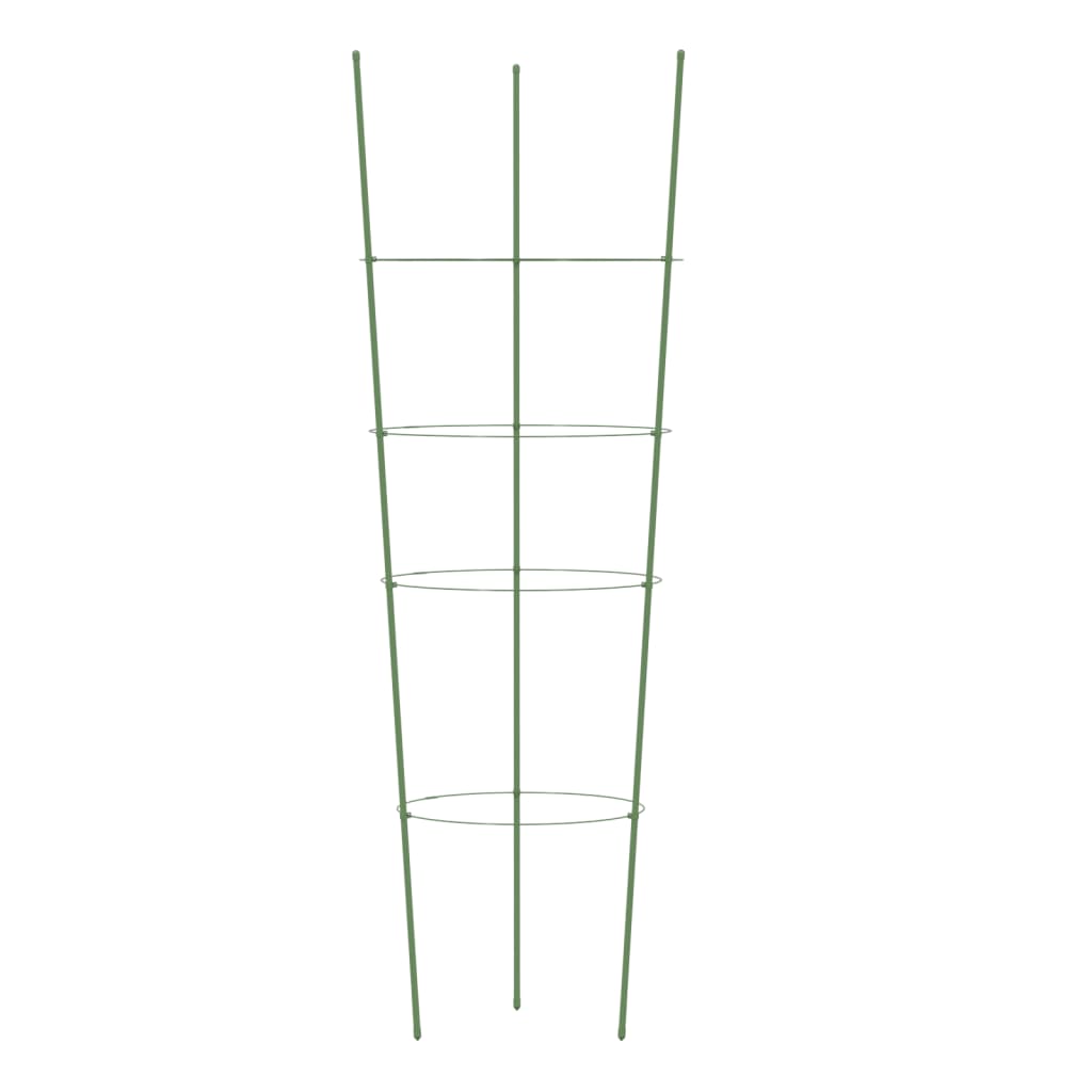 Plantensteunen 5 st met 4 ringen 90 cm staal groen is nu te koop bij PeponiXL, paradijselijk wonen!