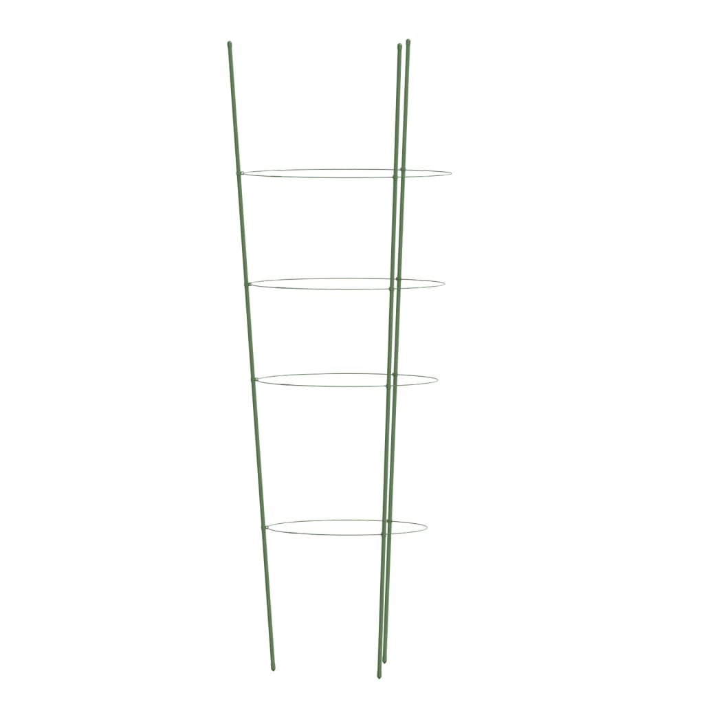 Plantensteunen 5 st met 4 ringen 90 cm staal groen is nu te koop bij PeponiXL, paradijselijk wonen!