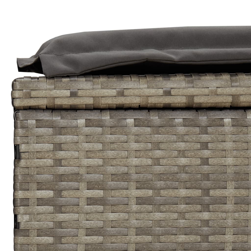 Ligbed met kussen 1 st 201x55x62 cm poly rattan grijs is nu te koop bij PeponiXL, paradijselijk wonen!