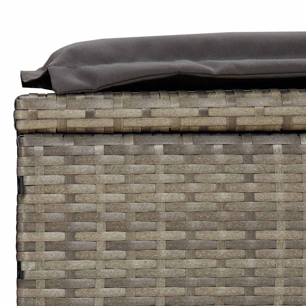 Ligbed met tafel 1 st poly rattan grijs is nu te koop bij PeponiXL, paradijselijk wonen!