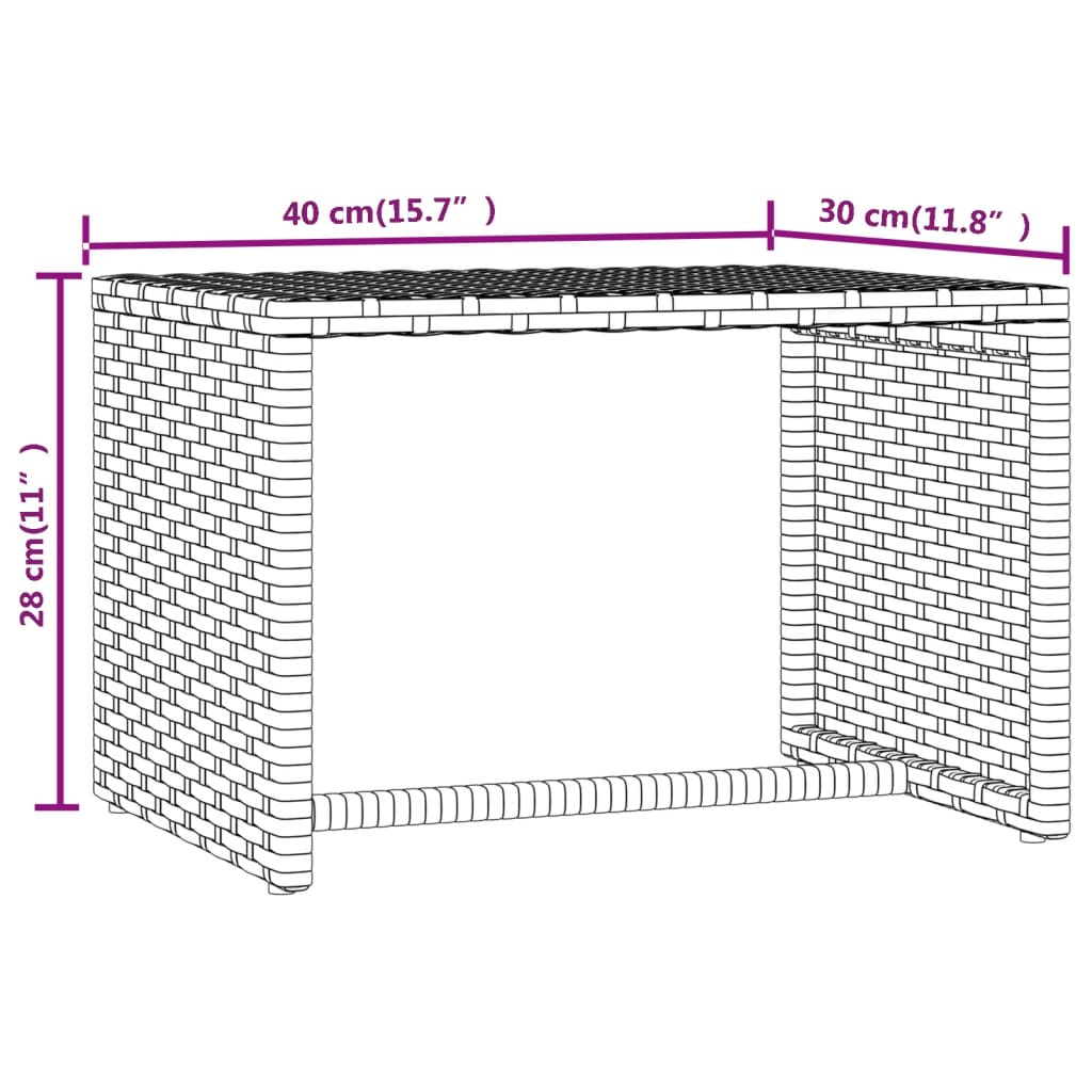 Ligbed met tafel 1 st poly rattan zwart is nu te koop bij PeponiXL, paradijselijk wonen!