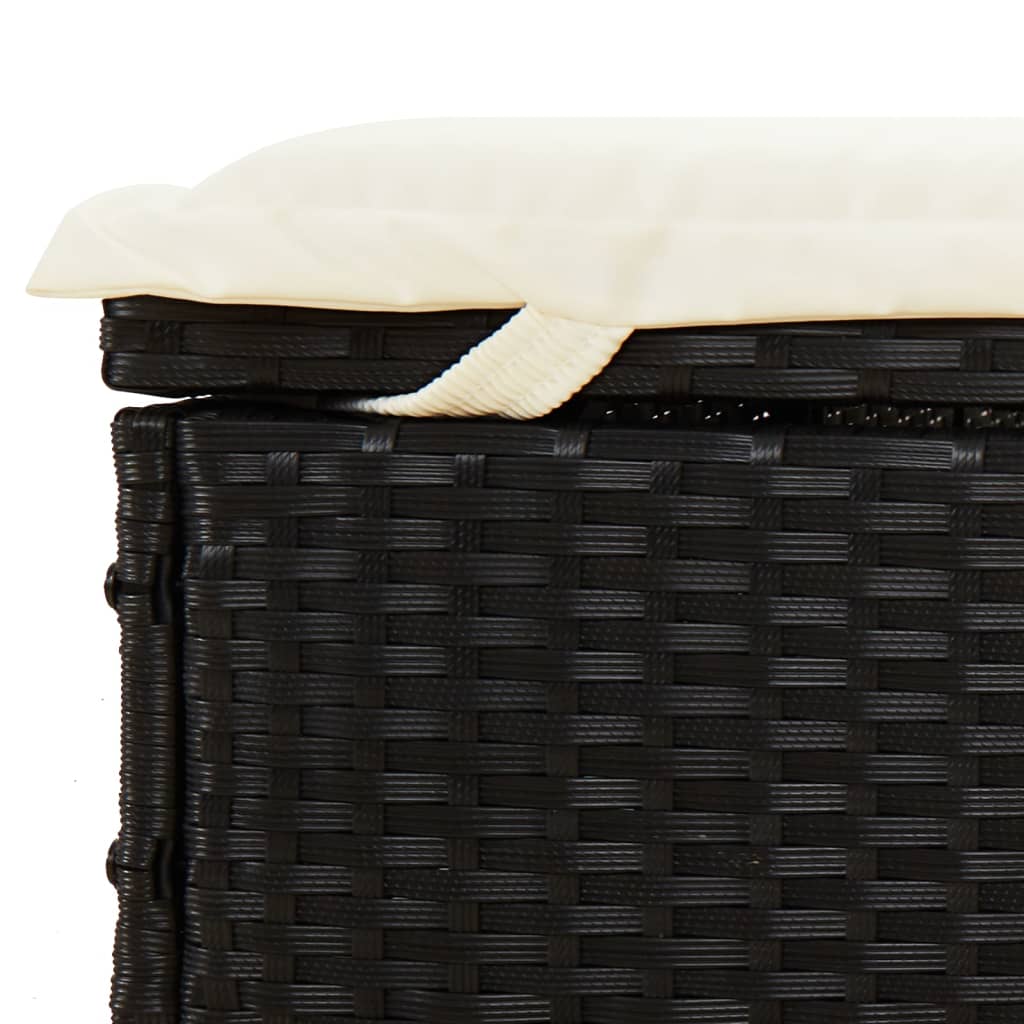 Ligbed met inklapbaar dak 213x63x97 cm poly rattan zwart is nu te koop bij PeponiXL, paradijselijk wonen!