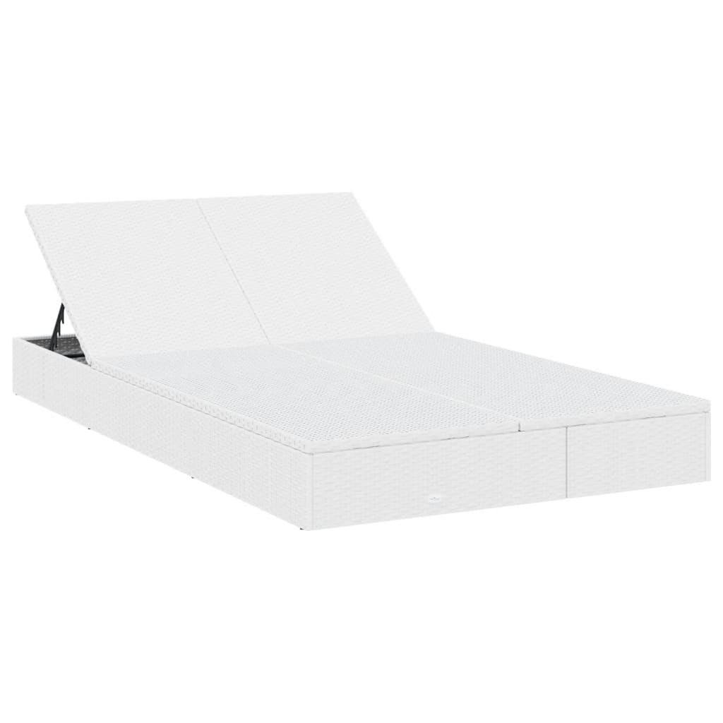 Ligbed met kussens 2-persoons poly rattan wit is nu te koop bij PeponiXL, paradijselijk wonen!