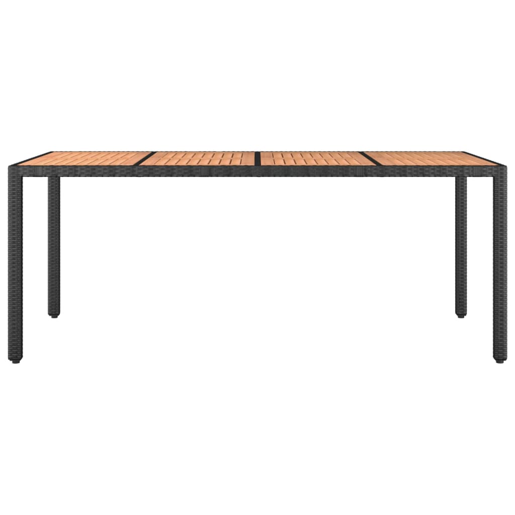 Tuintafel met houten blad poly ratten en acaciahout zwart is nu te koop bij PeponiXL, paradijselijk wonen!