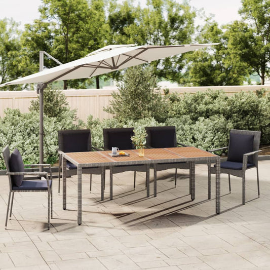 Tuintafel met houten blad poly ratten en acaciahout grijs is nu te koop bij PeponiXL, paradijselijk wonen!