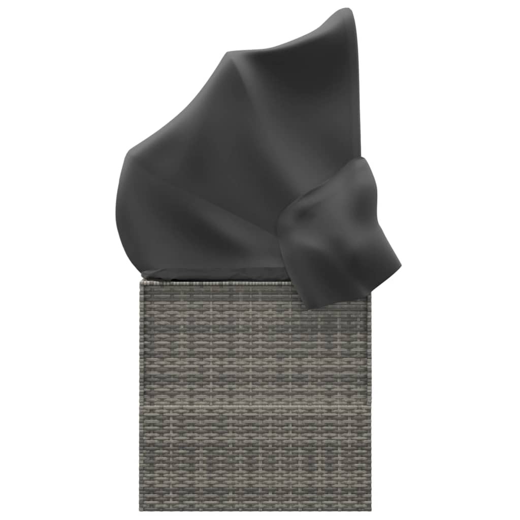 Loungebed met luifel en kussens poly rattan grijs is nu te koop bij PeponiXL, paradijselijk wonen!