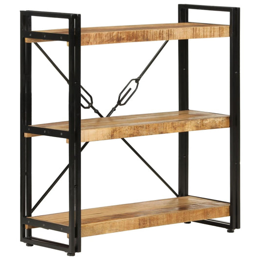 Boekenkast 3-laags 77x30x80 cm massief mangohout en ijzer is nu te koop bij PeponiXL, paradijselijk wonen!