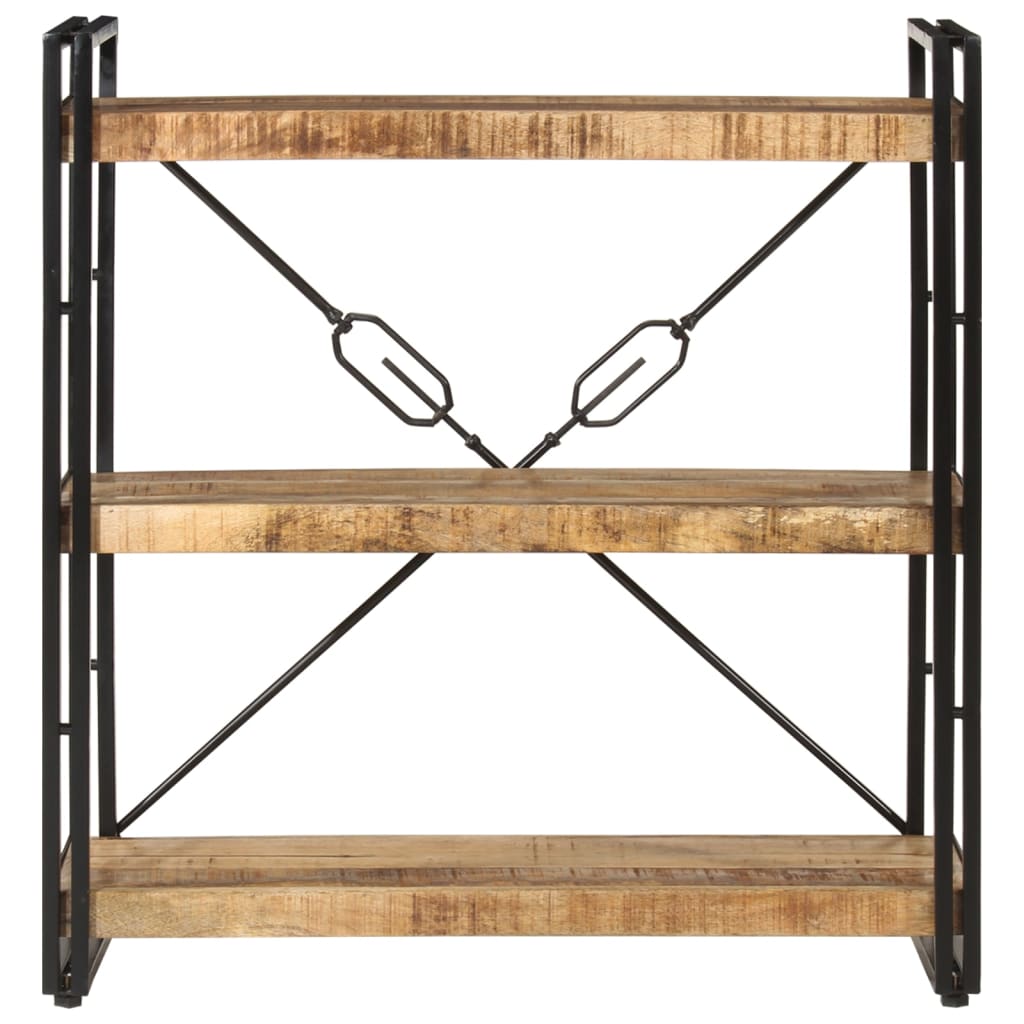 Boekenkast 3-laags 77x30x80 cm massief mangohout en ijzer is nu te koop bij PeponiXL, paradijselijk wonen!