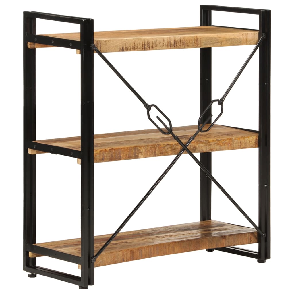 Boekenkast 3-laags 77x30x80 cm massief mangohout en ijzer is nu te koop bij PeponiXL, paradijselijk wonen!