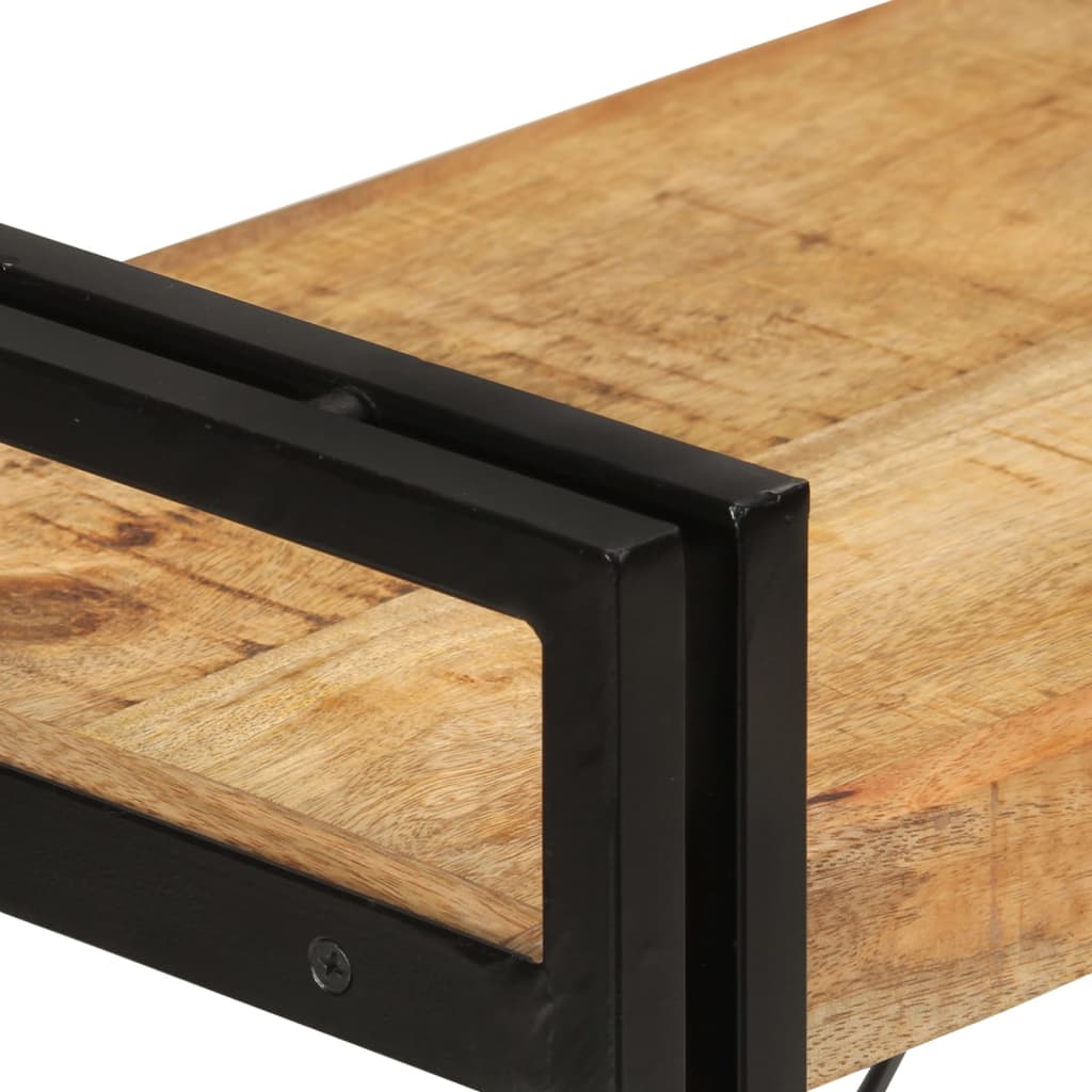 Boekenkast 3-laags 77x30x80 cm massief mangohout en ijzer is nu te koop bij PeponiXL, paradijselijk wonen!