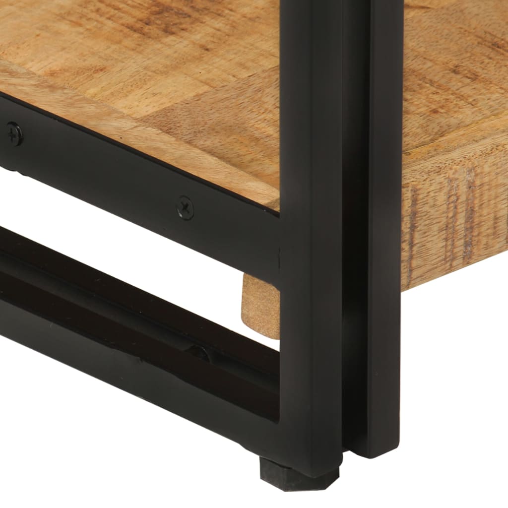 Boekenkast 3-laags 77x30x80 cm massief mangohout en ijzer is nu te koop bij PeponiXL, paradijselijk wonen!
