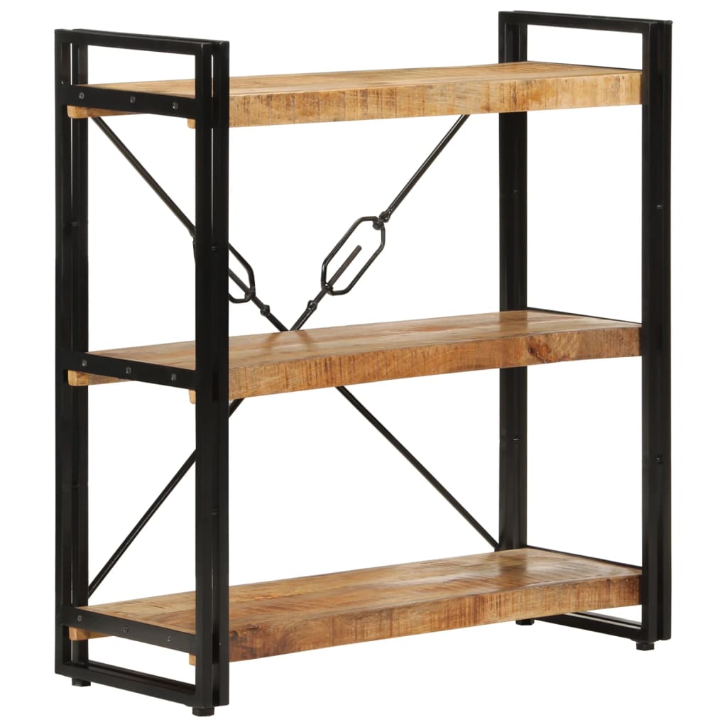 Boekenkast 3-laags 77x30x80 cm massief mangohout en ijzer is nu te koop bij PeponiXL, paradijselijk wonen!