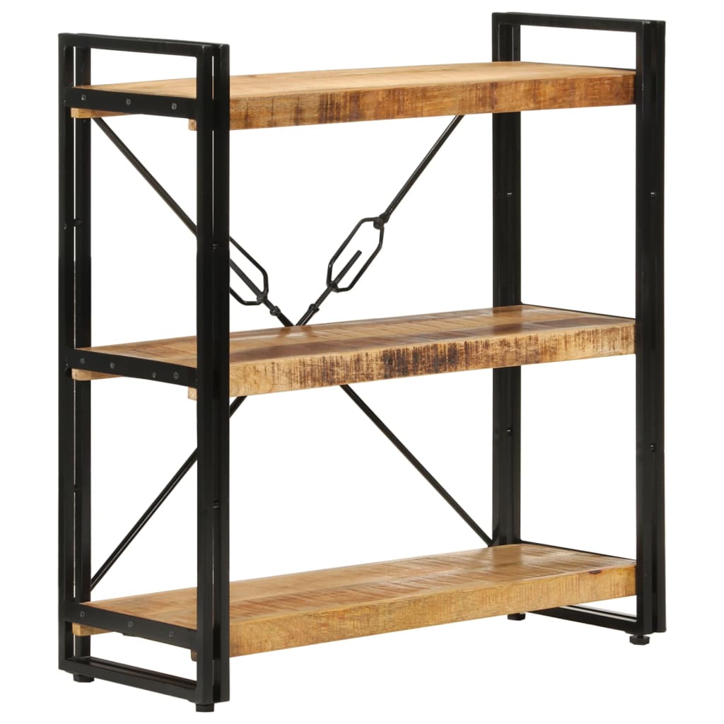 Boekenkast 3-laags 77x30x80 cm massief mangohout en ijzer is nu te koop bij PeponiXL, paradijselijk wonen!