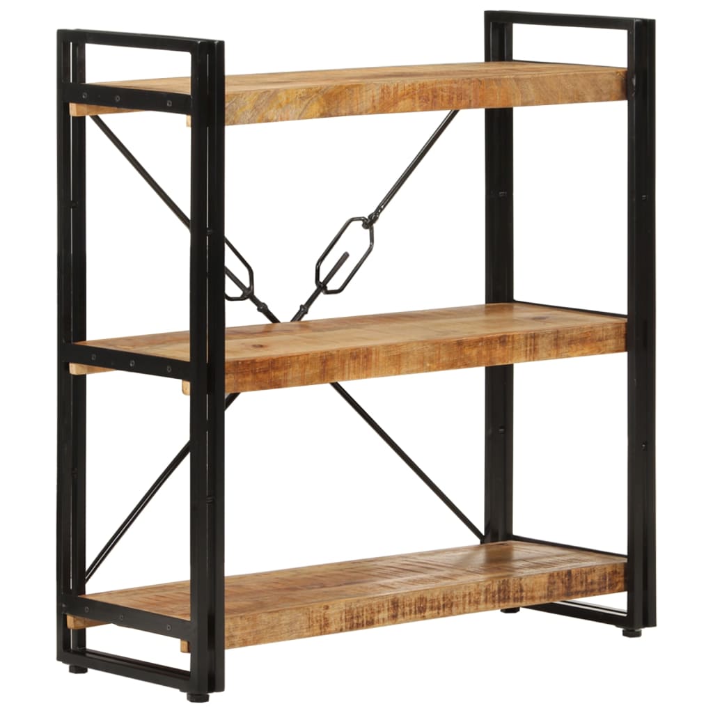 Boekenkast 3-laags 77x30x80 cm massief mangohout en ijzer is nu te koop bij PeponiXL, paradijselijk wonen!