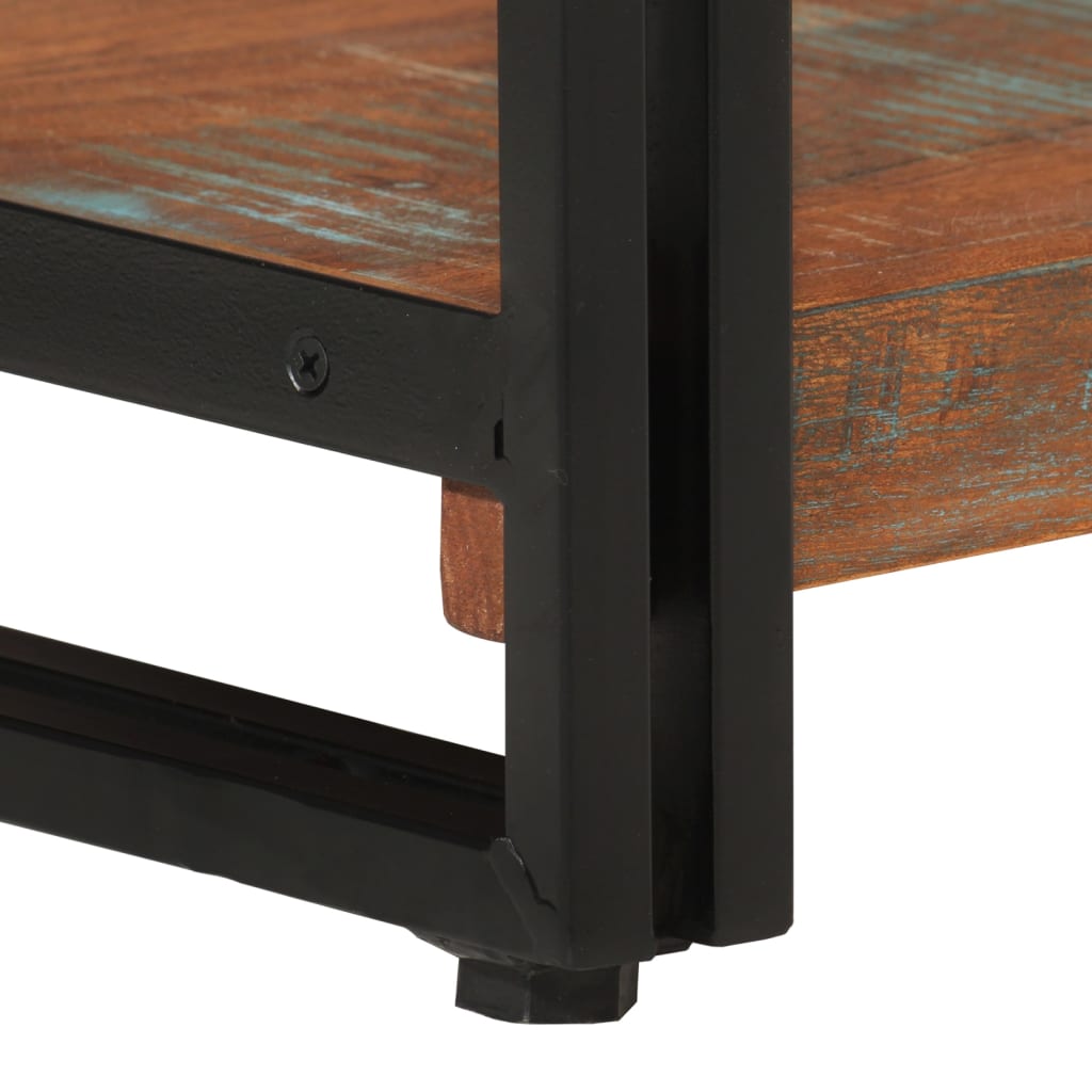 Boekenkast 3-laags 77x30x80 cm massief recycled hout en ijzer is nu te koop bij PeponiXL, paradijselijk wonen!