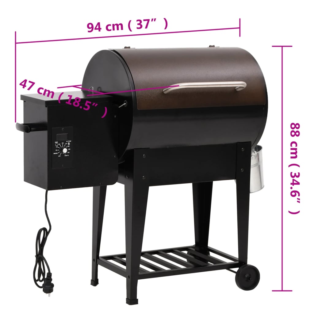 Pelletbarbecue met bodemplaat 94 cm ijzer zwart is nu te koop bij PeponiXL, paradijselijk wonen!