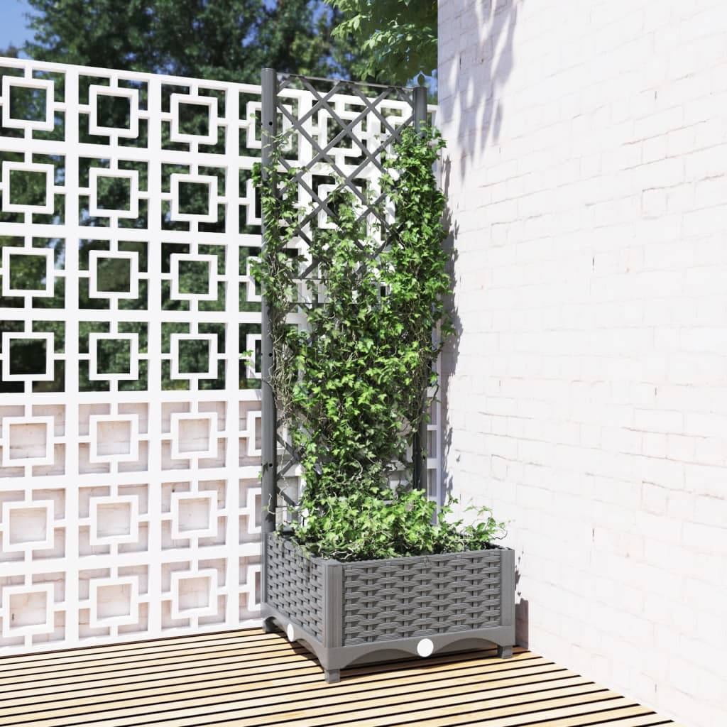 Plantenbak met latwerk 40x40x121,5 cm polypropeen is nu te koop bij PeponiXL, paradijselijk wonen!