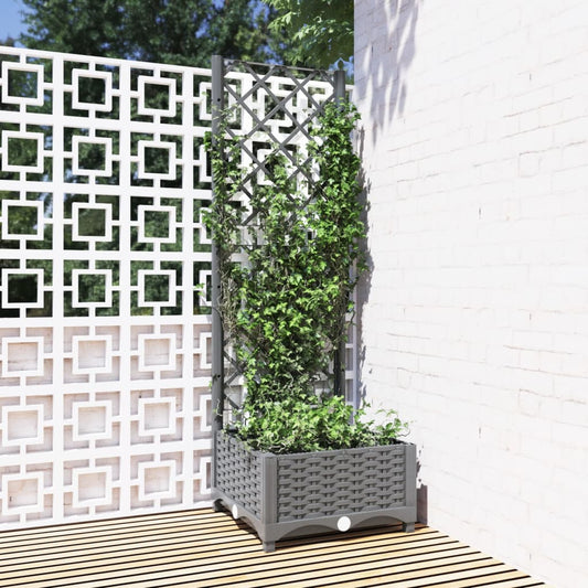 Plantenbak met latwerk 40x40x121,5 cm polypropeen is nu te koop bij PeponiXL, paradijselijk wonen!