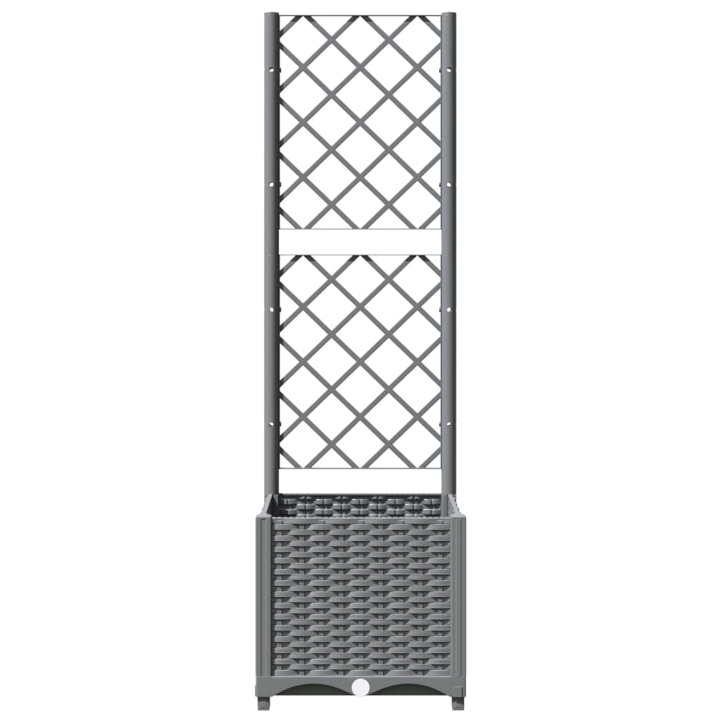 Plantenbak met latwerk 40x40x136 cm polypropeen lichtgrijs is nu te koop bij PeponiXL, paradijselijk wonen!