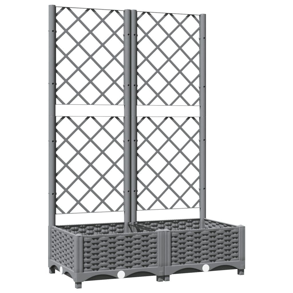Plantenbak met latwerk 80x40x121,5 cm polypropeen lichtgrijs is nu te koop bij PeponiXL, paradijselijk wonen!