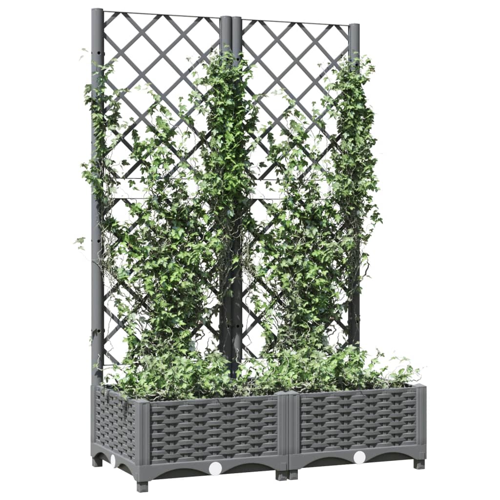 Plantenbak met latwerk 80x40x121,5 cm polypropeen lichtgrijs is nu te koop bij PeponiXL, paradijselijk wonen!