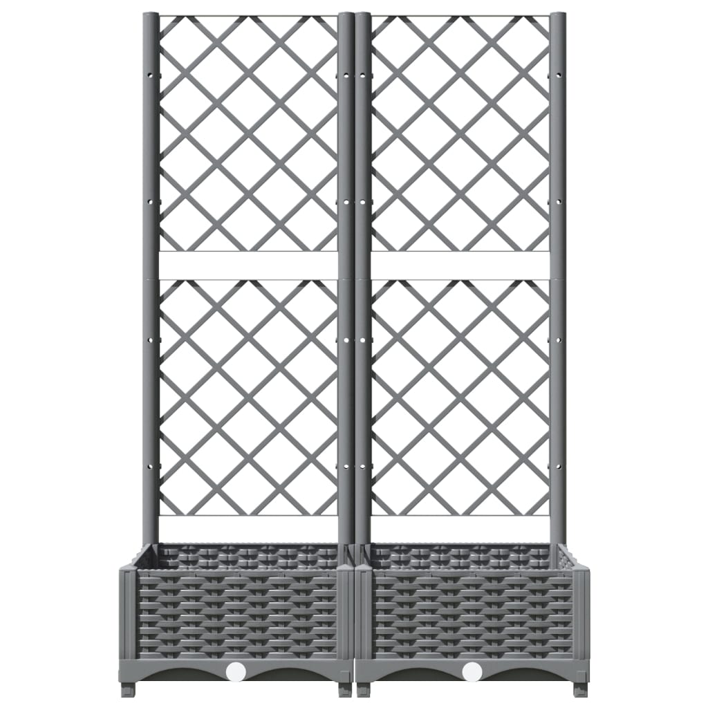 Plantenbak met latwerk 80x40x121,5 cm polypropeen lichtgrijs is nu te koop bij PeponiXL, paradijselijk wonen!