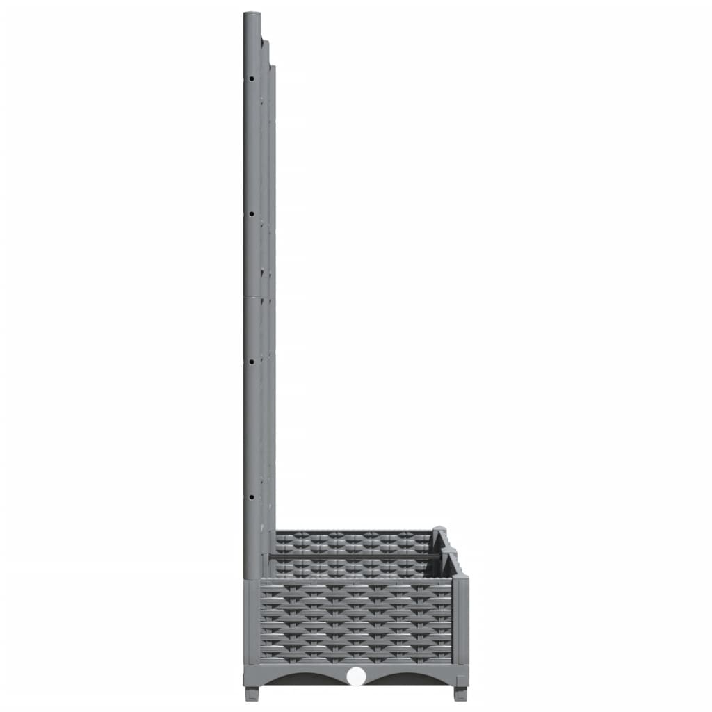 Plantenbak met latwerk 80x40x121,5 cm polypropeen lichtgrijs is nu te koop bij PeponiXL, paradijselijk wonen!