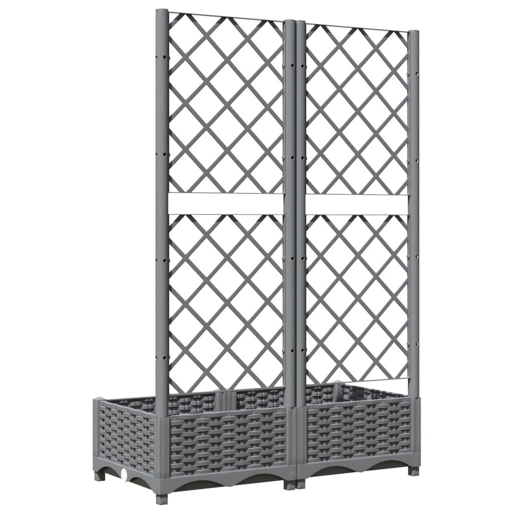 Plantenbak met latwerk 80x40x121,5 cm polypropeen lichtgrijs is nu te koop bij PeponiXL, paradijselijk wonen!