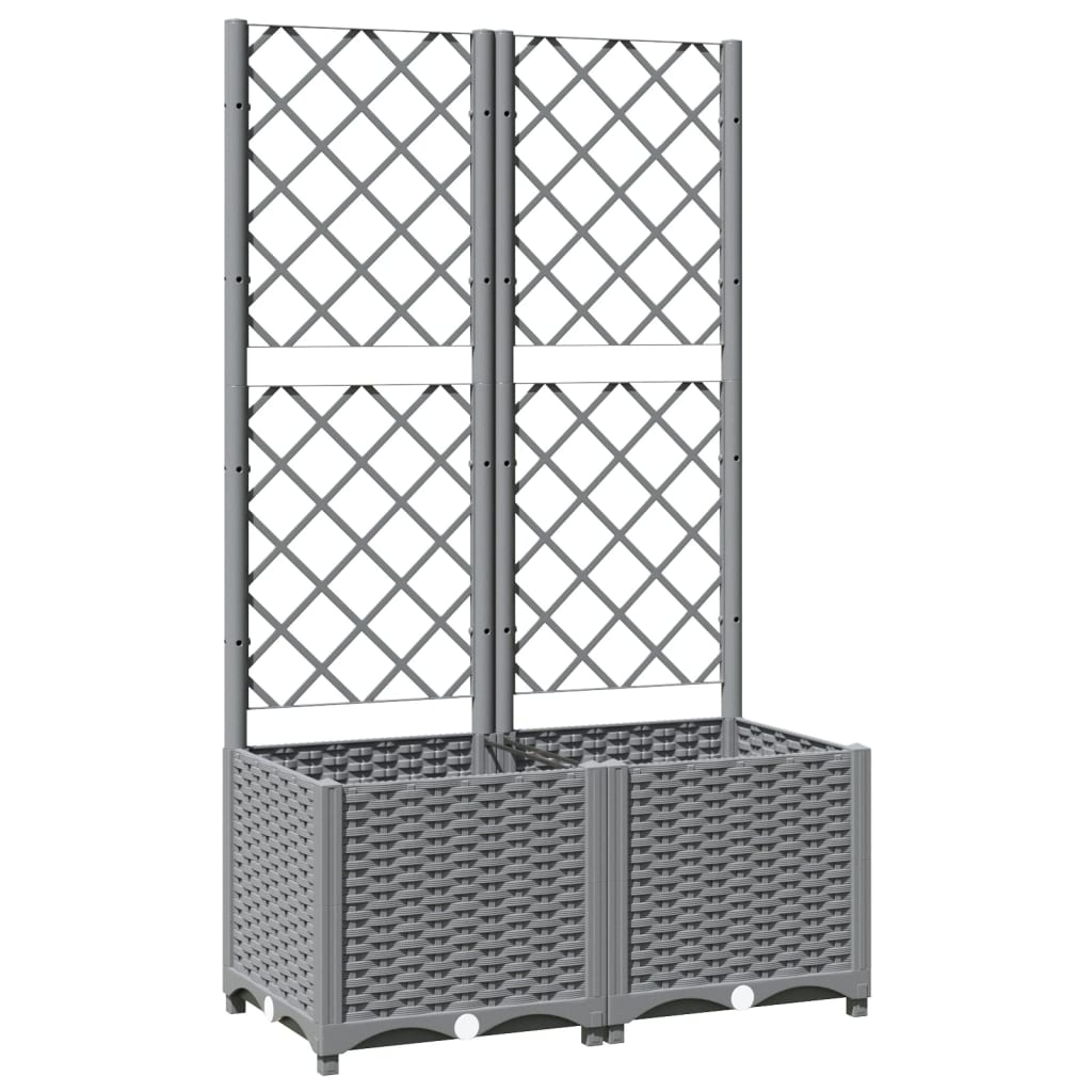 Plantenbak met latwerk 80x40x136 cm polypropeen lichtgrijs is nu te koop bij PeponiXL, paradijselijk wonen!