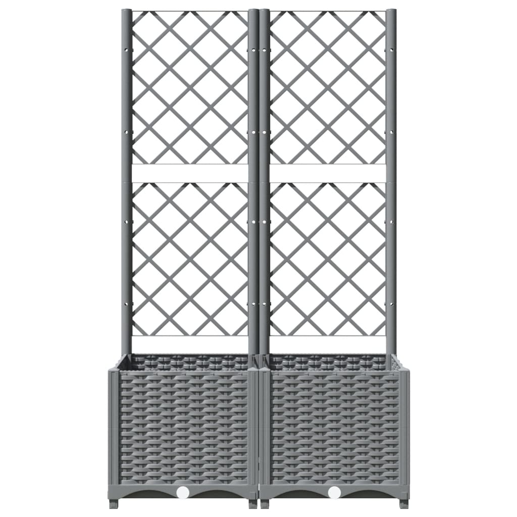 Plantenbak met latwerk 80x40x136 cm polypropeen lichtgrijs is nu te koop bij PeponiXL, paradijselijk wonen!