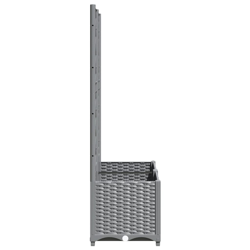Plantenbak met latwerk 80x40x136 cm polypropeen lichtgrijs is nu te koop bij PeponiXL, paradijselijk wonen!