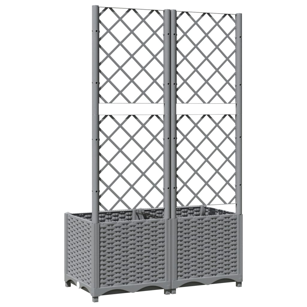 Plantenbak met latwerk 80x40x136 cm polypropeen lichtgrijs is nu te koop bij PeponiXL, paradijselijk wonen!