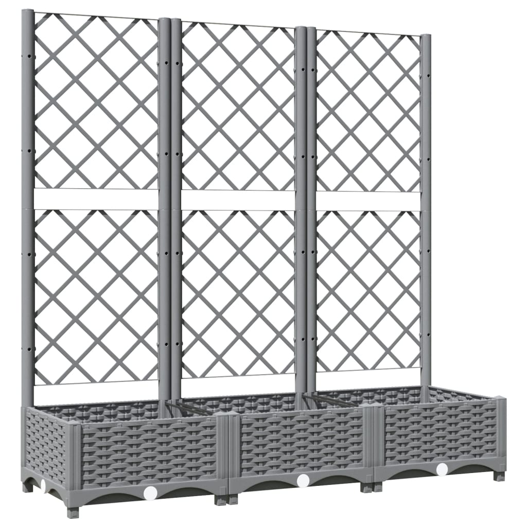Plantenbak met latwerk 120x40x121,5 cm polypropeen lichtgrijs is nu te koop bij PeponiXL, paradijselijk wonen!
