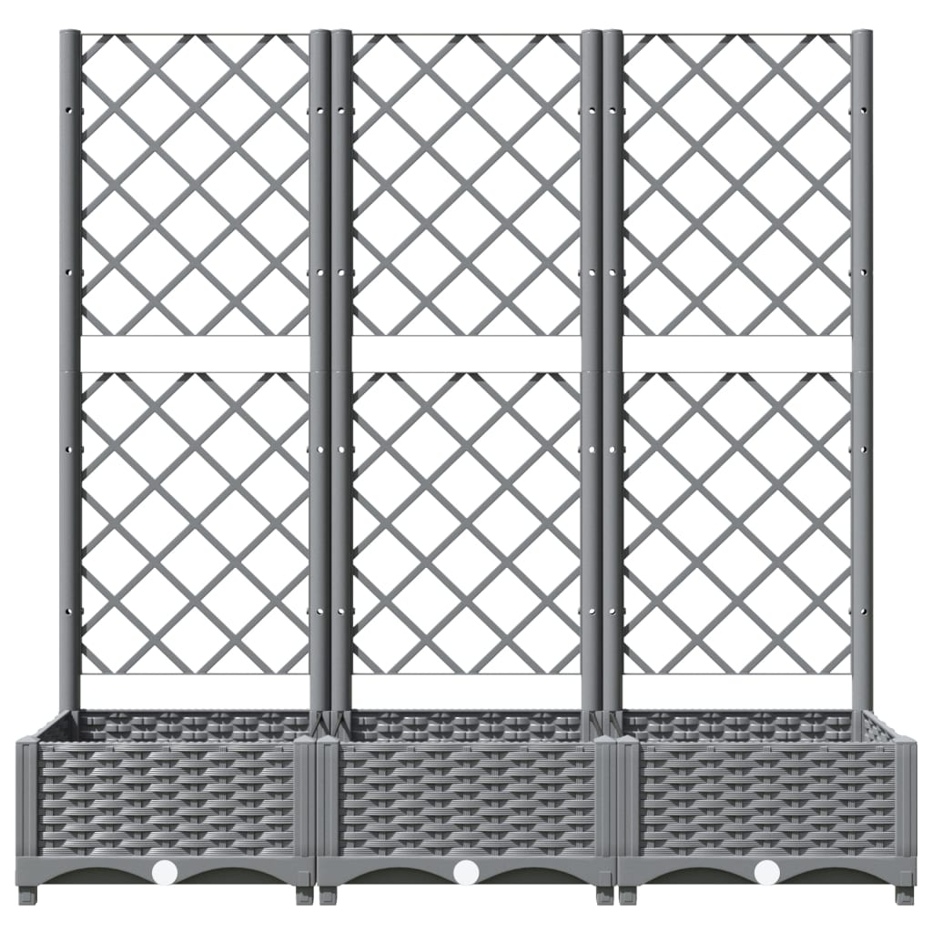 Plantenbak met latwerk 120x40x121,5 cm polypropeen lichtgrijs is nu te koop bij PeponiXL, paradijselijk wonen!