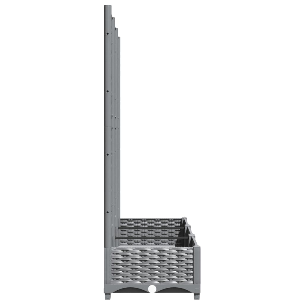 Plantenbak met latwerk 120x40x121,5 cm polypropeen lichtgrijs is nu te koop bij PeponiXL, paradijselijk wonen!