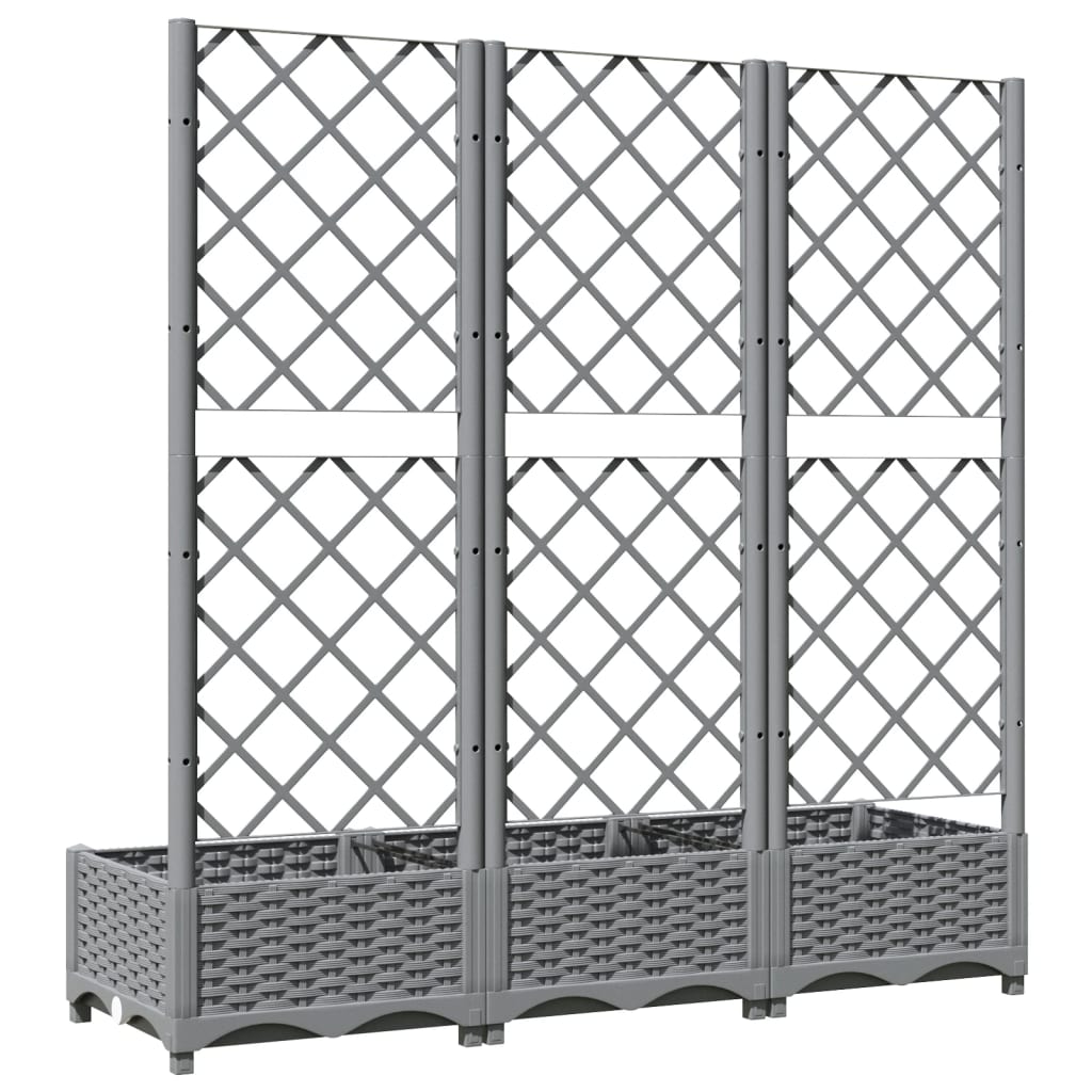 Plantenbak met latwerk 120x40x121,5 cm polypropeen lichtgrijs is nu te koop bij PeponiXL, paradijselijk wonen!