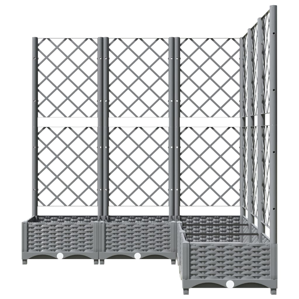 Plantenbak met latwerk 120x120x121,5 cm polypropeen lichtgrijs is nu te koop bij PeponiXL, paradijselijk wonen!