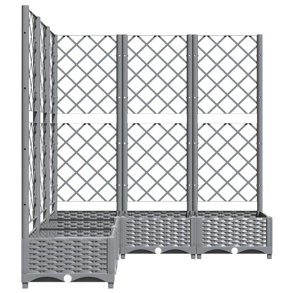 Plantenbak met latwerk 120x120x121,5 cm polypropeen lichtgrijs is nu te koop bij PeponiXL, paradijselijk wonen!