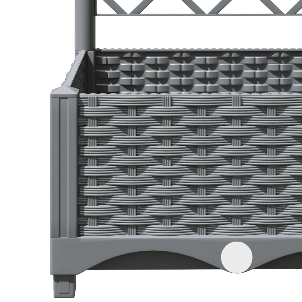 Plantenbak met latwerk 120x120x121,5 cm polypropeen lichtgrijs is nu te koop bij PeponiXL, paradijselijk wonen!