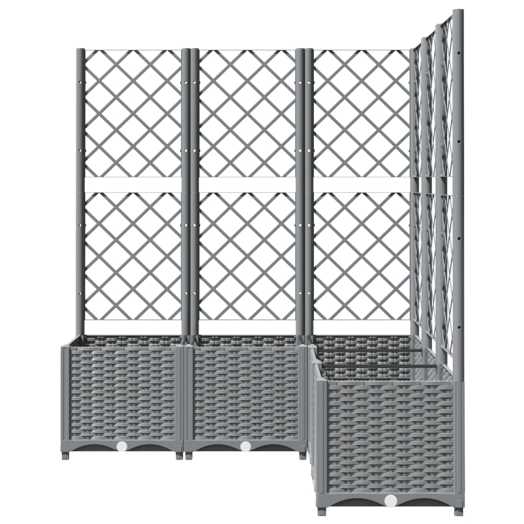 Plantenbak met latwerk 120x120x136 cm polypropeen lichtgrijs is nu te koop bij PeponiXL, paradijselijk wonen!