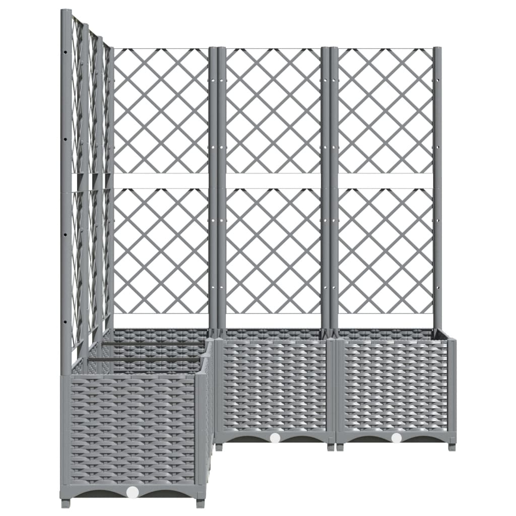 Plantenbak met latwerk 120x120x136 cm polypropeen lichtgrijs is nu te koop bij PeponiXL, paradijselijk wonen!